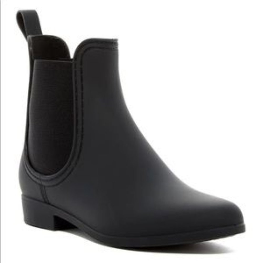 Jeffrey Campbell Black Chelsea Rain Boots
